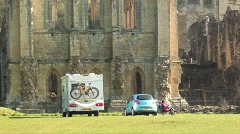 TOURISTS OUTSIDE RUIN Stock Footage 10901965
