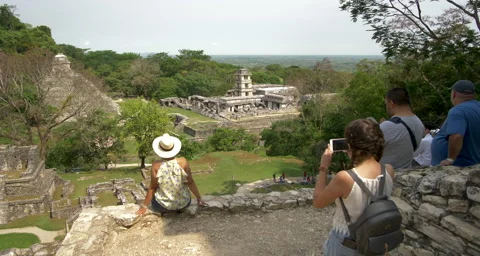 Tourists at Pallenque Video stock 211470802