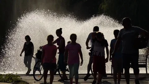 Tourists in the park Stock Footage 77011401