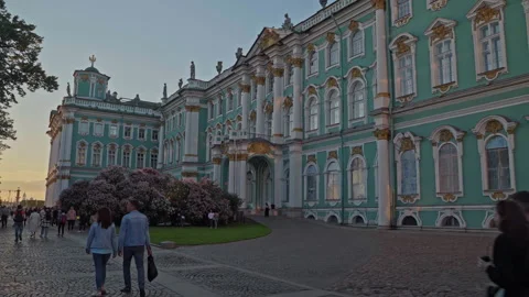Tourists passing by Mikhailovsky Palace Stock Footage 155514786