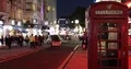 Tourists People Walk on Shopping Coventry Street and Red Phonebox in London Dusk 4k or 4k+ Resolution