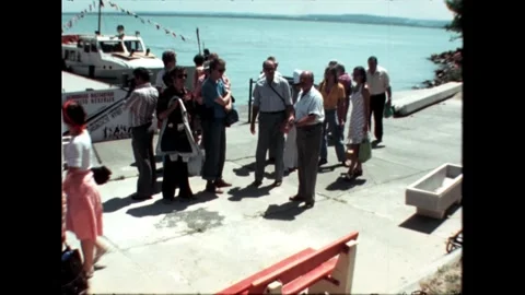 Tourists at the Pier Stock Footage 278410098