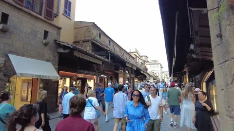 Tourists on Ponte Vecchio Stock Footage 313267361