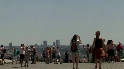 Tourists in Prague, summer Stock Footage 21774473