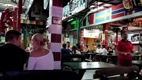 Tourists at Reggae Bar in Phi Phi Island Stock Footage 343205434