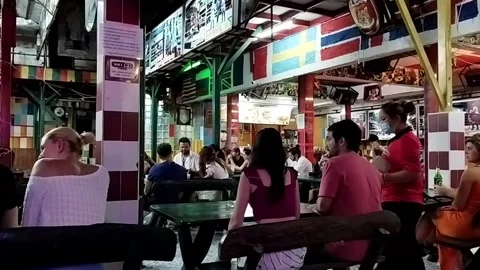 Tourists at Reggae Bar in Phi Phi Island Stock Footage 343205454