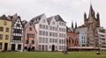 Tourists Relaxing People Walking Cologne Famous Old Town Promenade Sidewalk Day HD Footage