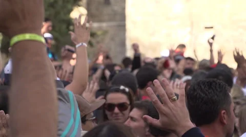 Tourists Rising Hands Stock Footage 37846650
