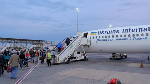 Tourists on the Runway Stock Footage 87087231