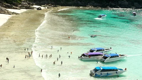 Tourists in the Similan Islands Stock Footage 167665844
