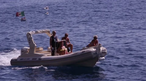 Tourists on speed boat Stock Footage 59721257