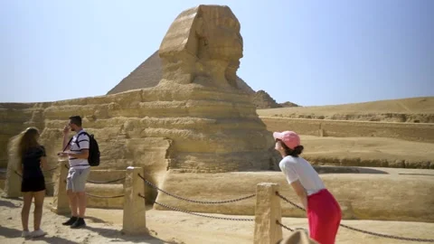 Tourists At The Sphinx In Giza, Egypt Stock Footage 158208180