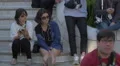 Tourists on the stairs at the entrance to Park Guell, Barcelona 4k or 4k+ Resolution