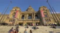 Tourists on the stairs of the National Palace, Barcelona 4k or 4k+ Resolution