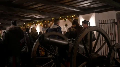 Tourists staying at the stories while drinking a cup of wine on a terrace whe Stock Footage 71757777