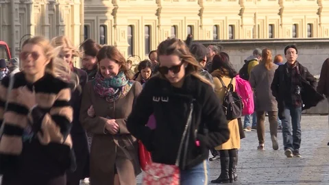 Tourists streets 스톡 동영상 97665461