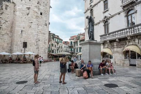 Tourists on the streets of Split. Stock Photos