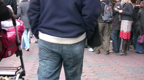 Tourists stroll the streets of Amsterdam Stock Footage 108341