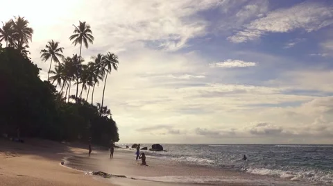 Tourists swiming in ocean Stock Footage 58317090