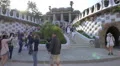 Tourists taking pictures and selfies at the entrance to Park Guell, Barcelona 4k or 4k+ Resolution