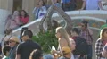 Tourists taking pictures at the entrance to Park Guell, Barcelona 4k or 4k+ Resolution
