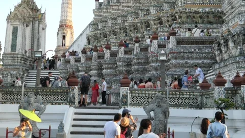 Tourists at Temple of the Dawn Stock Footage 255999972