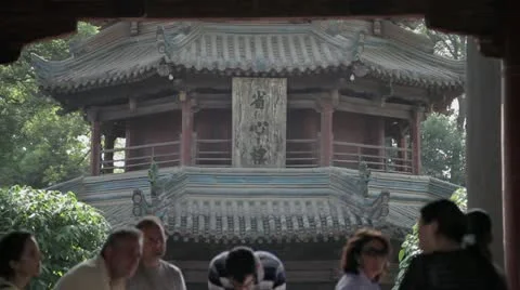 Tourists in the temple Stock Footage 12447903
