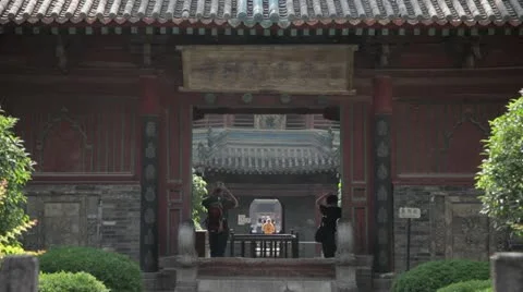 Tourists in the temple Stock Footage 12462794