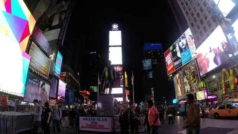 Tourists in Time Square NYC Video stock 82573034