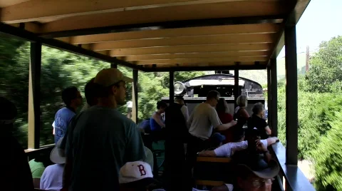 Tourists on Train Stock Footage