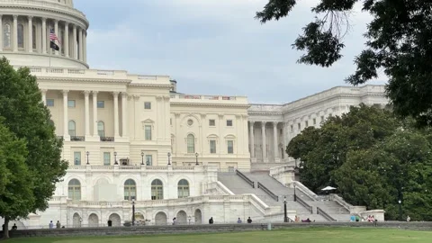 Tourists U.S. Capitol in Washington D.C. on Capitol Hill, National Mall Stock Footage 280348306