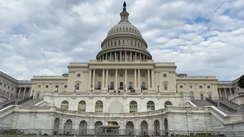 Tourists U.S. Capitol in Washington D.C. on Capitol Hill, National Mall Vídeos de archivo 280348313