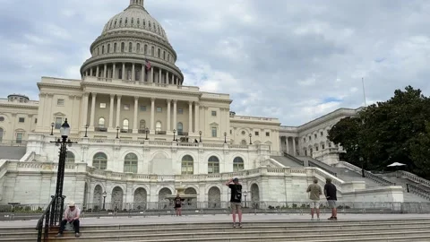 Tourists U.S. Capitol in Washington D.C. on Capitol Hill, National Mall Stock Footage 280348327