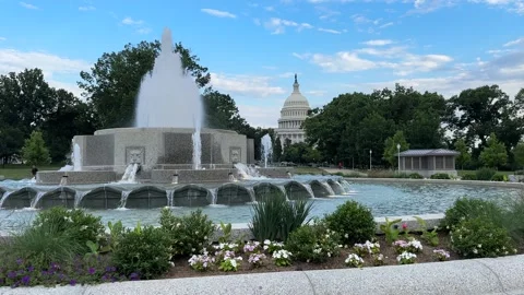 Tourists U.S. Capitol in Washington D.C. on Capitol Hill, National Mall Vidéo 280348341