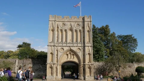 Tourists viewing the Abbey Gate Stock Footage 117000017