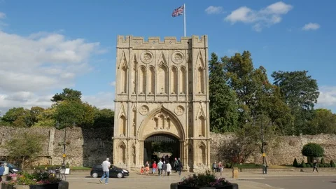 Tourists viewing the Abbey Gate Stock Footage 117000438