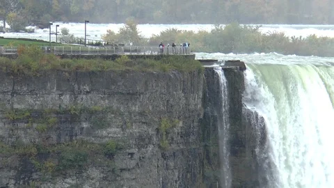 Tourists Viewing Niagara Falls Stock Footage 121526135