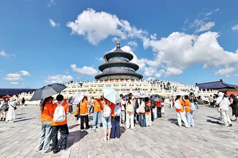 Tourists visit the Temple of Heaven in Beijing on August 13, 2026. After rain Photos