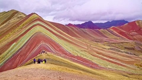 Tourists visiting the Rainbow Mountains 動画素材 85393190