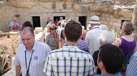 Tourists visiting the ruins Stock Footage 32155403