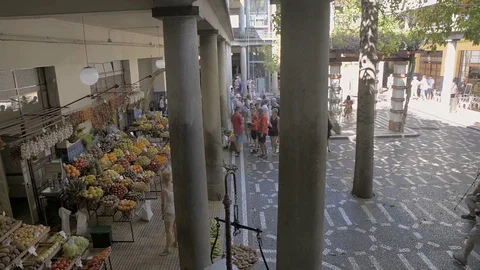 Tourists visiting the vegetable marke Video stock 79950840