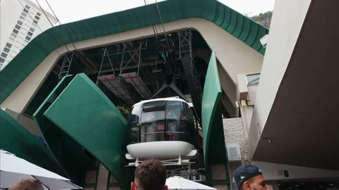 Tourists Waiting At Sugarloaf Cable Car (Bondinho do Pão de Açúcar) Station At Video stock 344972783