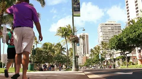 Tourists walk Stock Footage 8998438