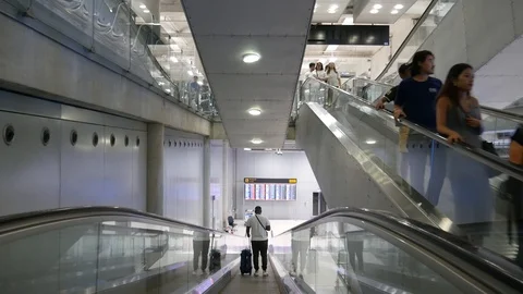 Tourists walking Airport Stock Footage 108382453