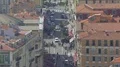 Tourists walking in narrow street of Nice, transport and architecture, tourism HD Footage