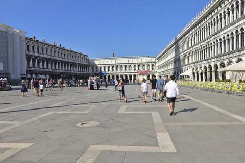 Tourists walking in the Saint Marks square, Venice, Italy Stock Photos