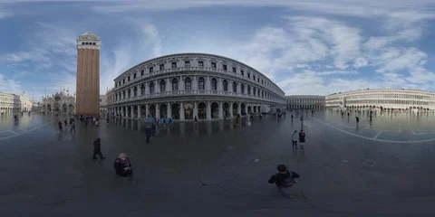 Tourists walking on the St Mark's square in Venice Stock Footage 120759011