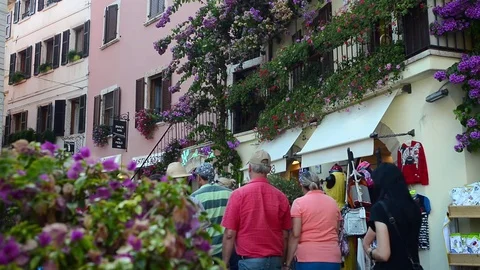 Tourists walking on the streets Stock Footage 79629763