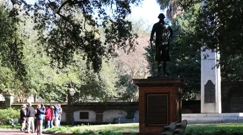 Tourists walking through park Stock Footage 45632464