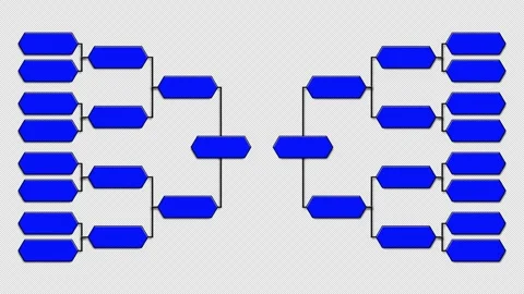 Tournament Bracket 4K Loop Horizontal 1-16 Final to Final Animation Video stock 337377115